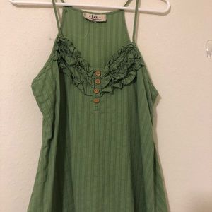Green ruffle tank top